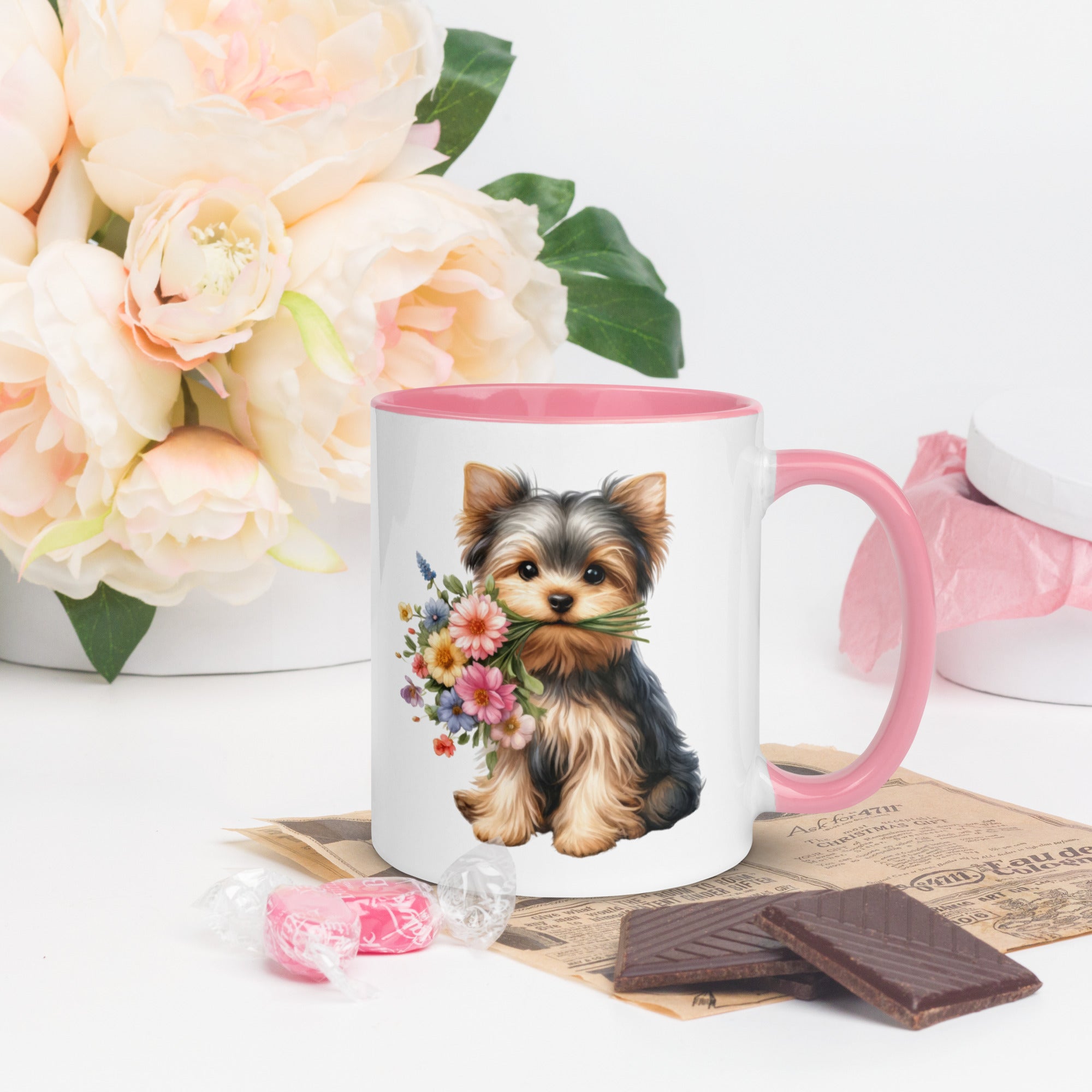 11oz Yorkshire Terrier - Flowers In Mouth