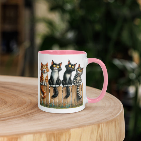 11oz I Love Cats - Cats On Fence #3