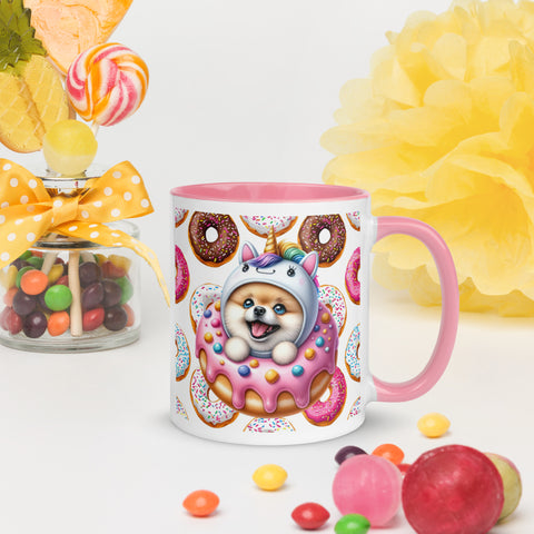 11oz Pomeranian Loves Donuts Mug - Life Is Short
