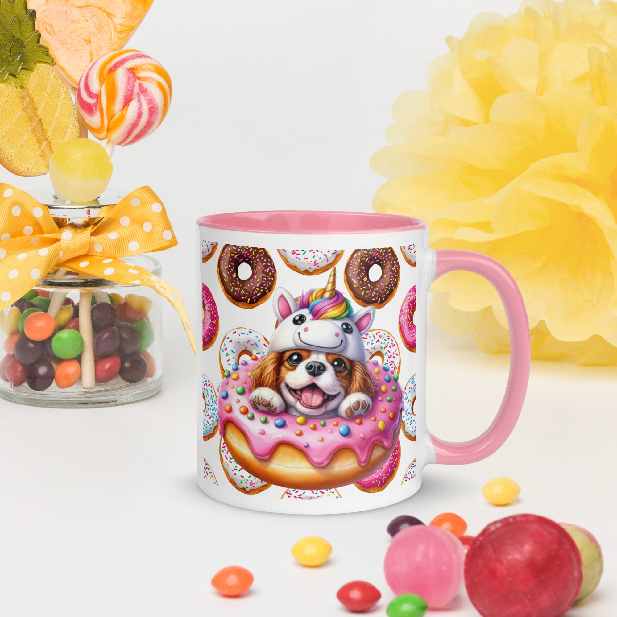 11oz Cavalier King Charles Spaniel Loves Donuts Mug - Life Is Short