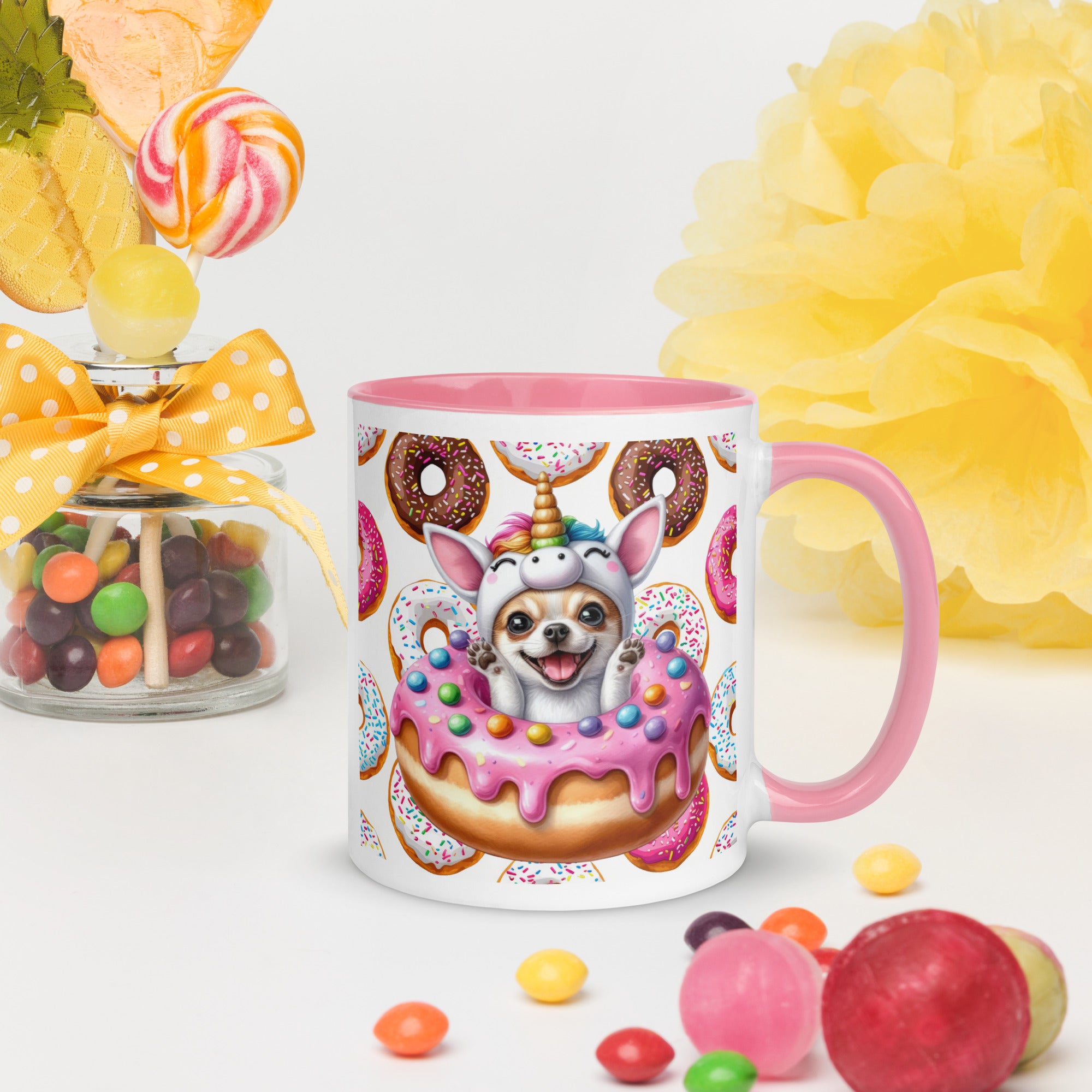 11oz Chihuahua Loves Donuts Mug - Life Is Short