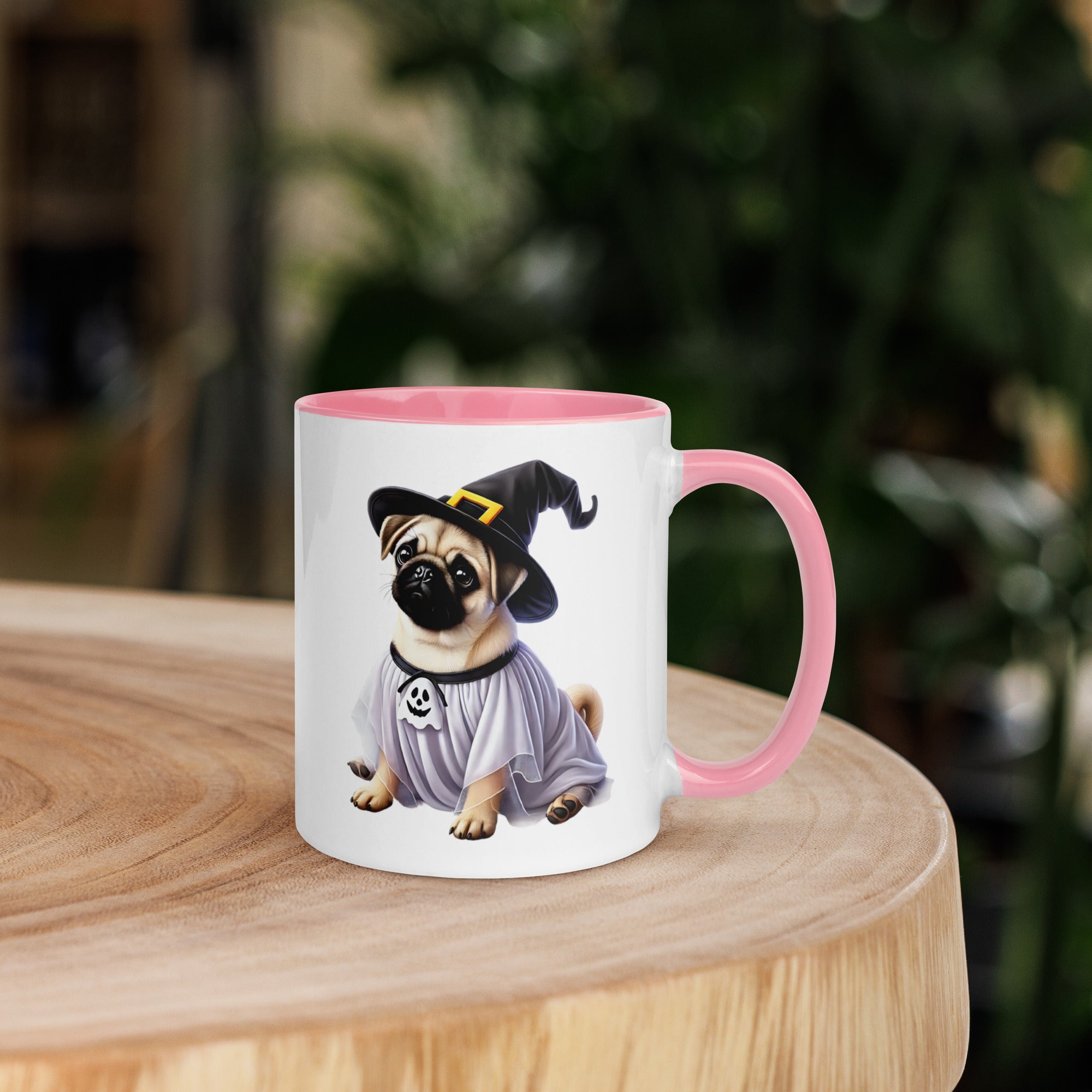 11oz Happy Halloween Witch Pug Mug #1