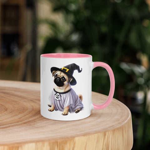11oz Happy Halloween Witch Pug Mug #1