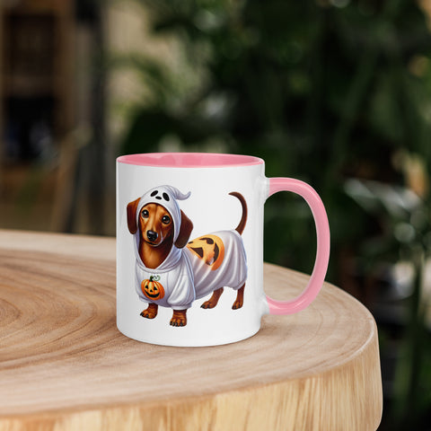 11oz Happy Halloween Ghost Dachshund Mug #1