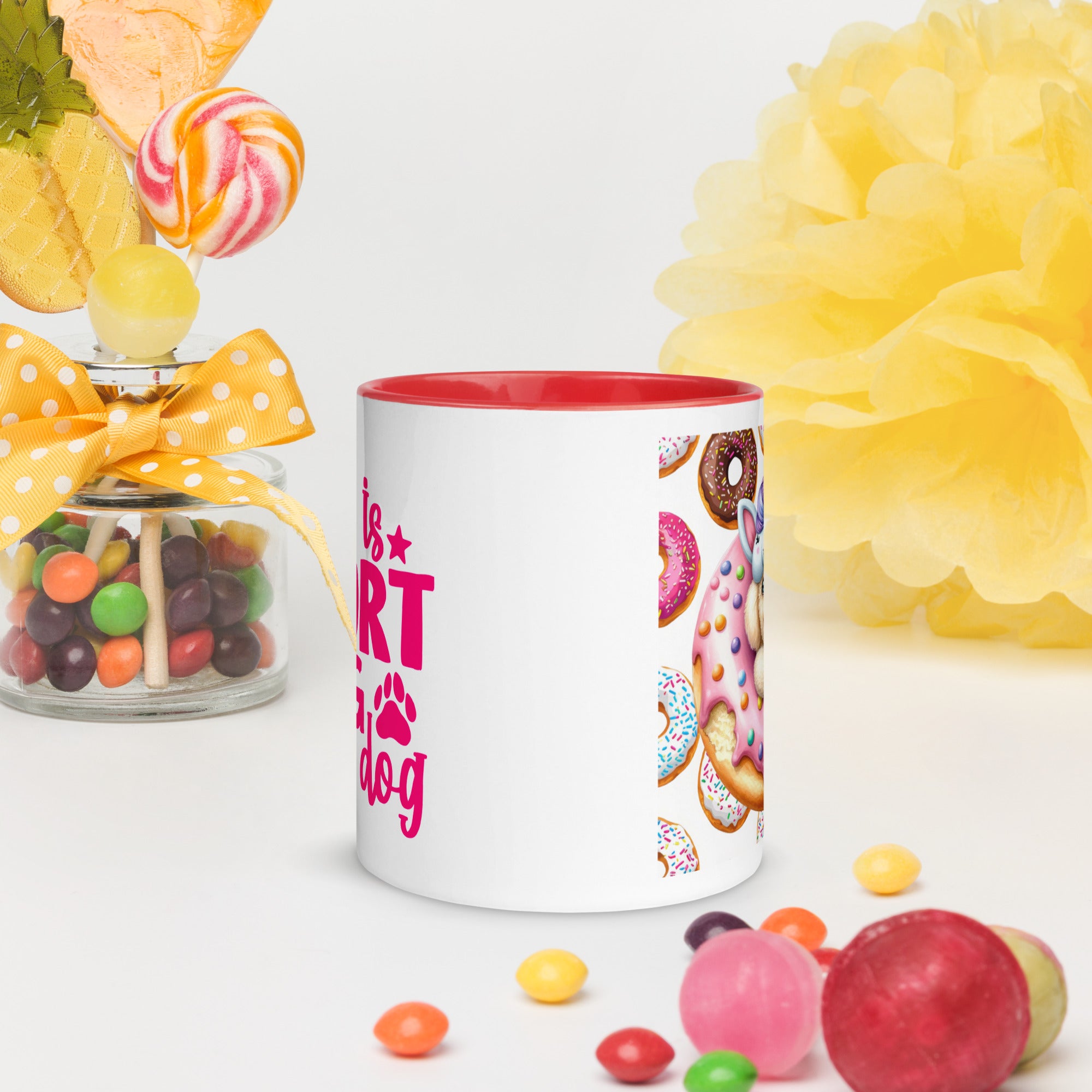 11oz Poodle Loves Donuts Mug - Life Is Short