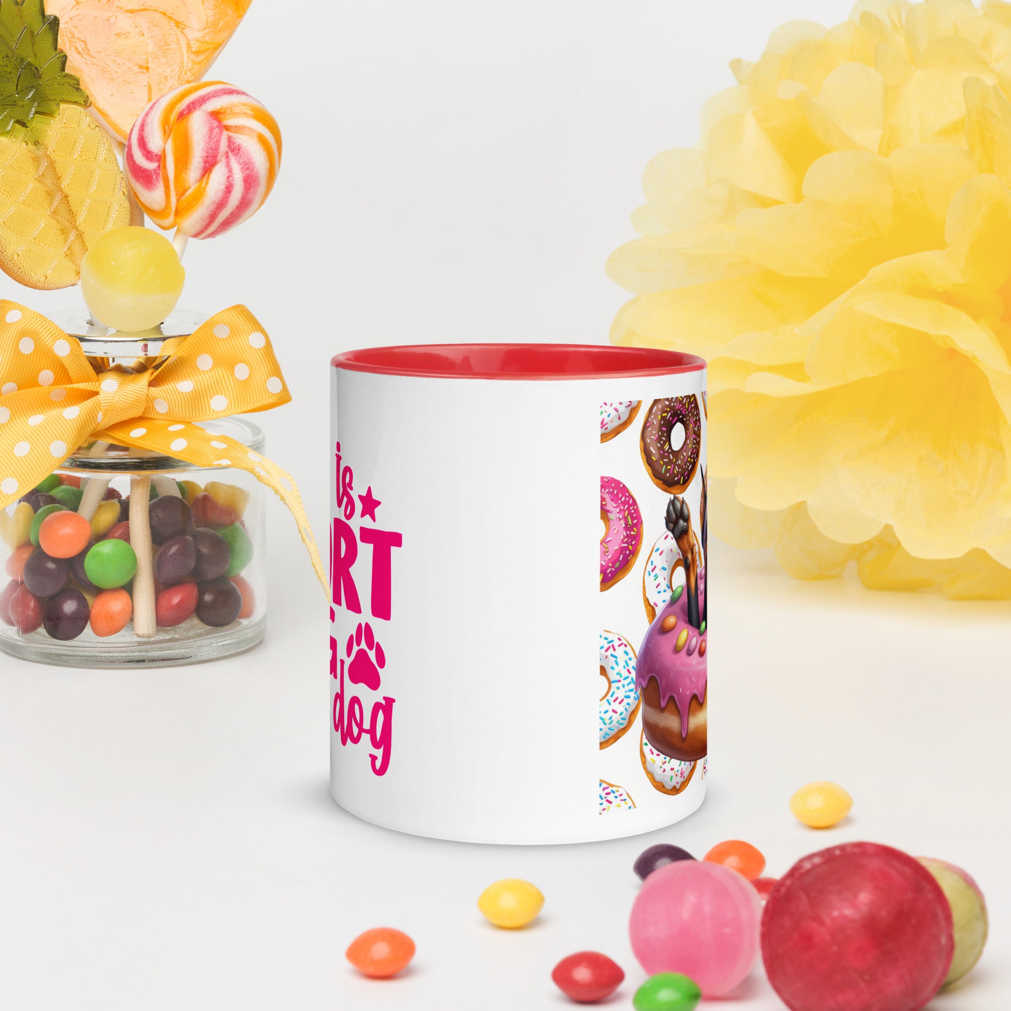 11oz Doberman Loves Donuts Mug - Life Is Short