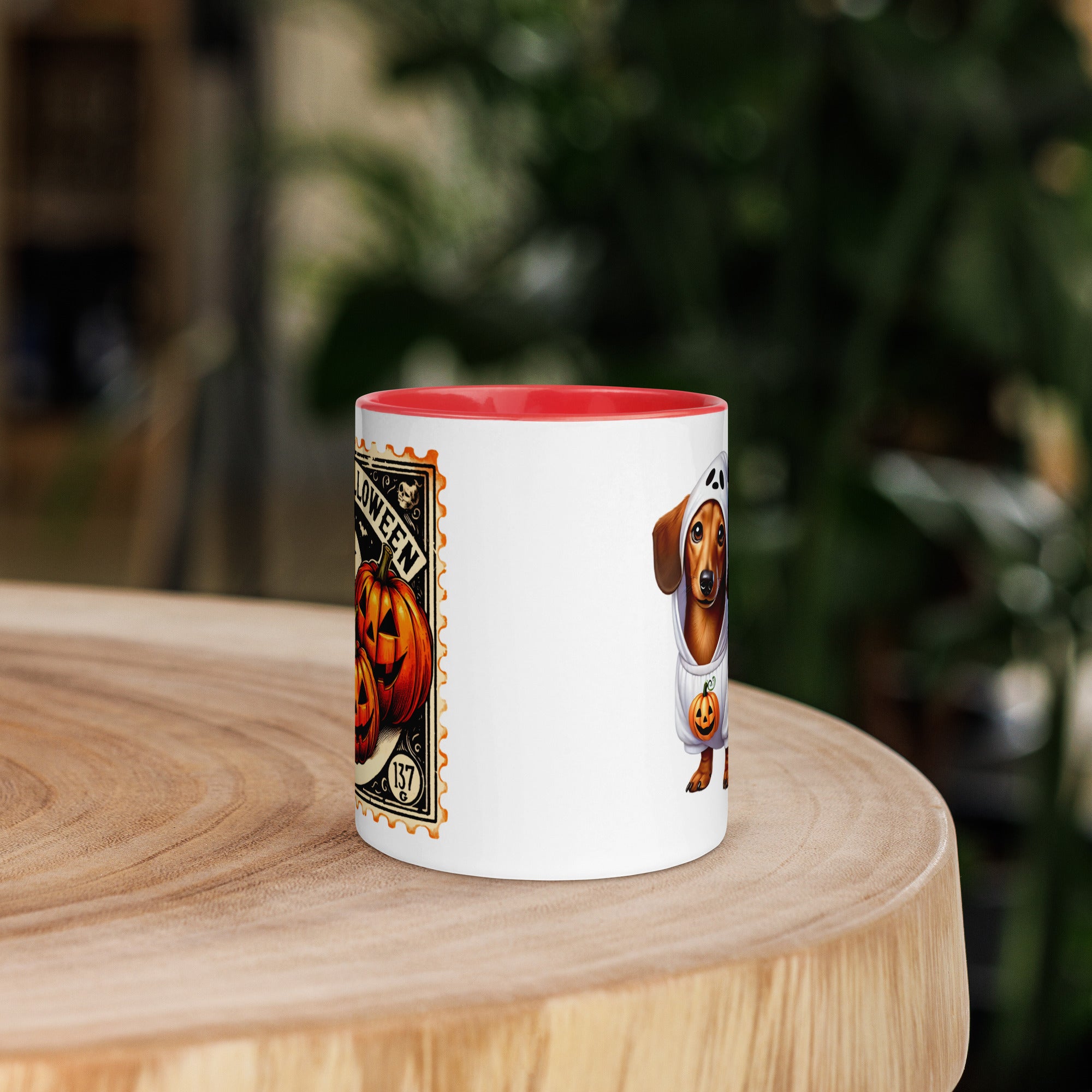 11oz Happy Halloween Ghost Dachshund Mug #1