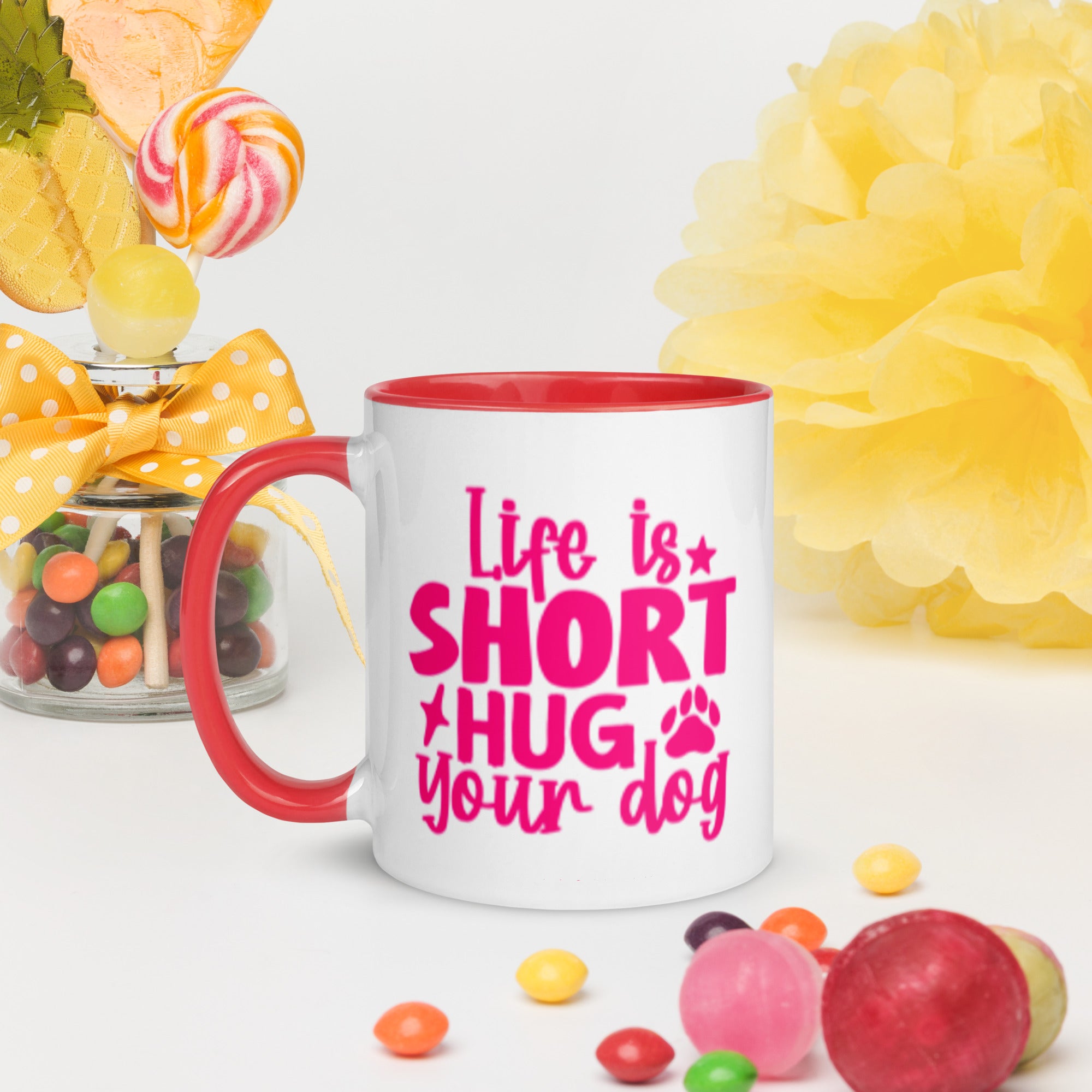 11oz Pug Loves Donuts Mug - Life Is Short