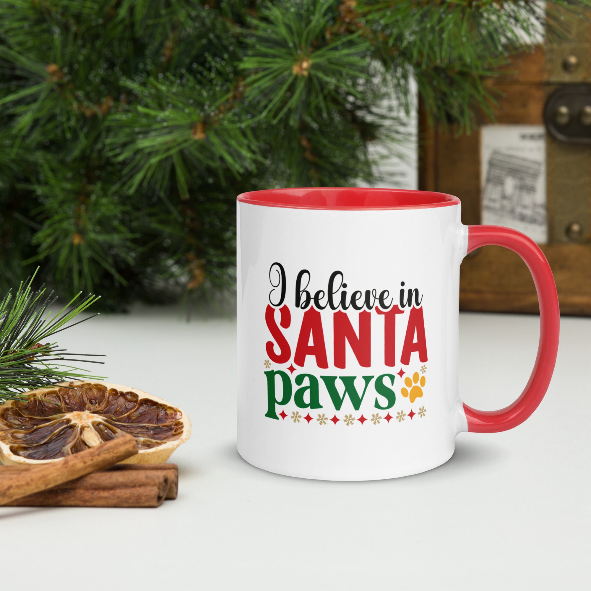 11oz Stained Glass Christmas Pug Mug 1 - Santa Paws