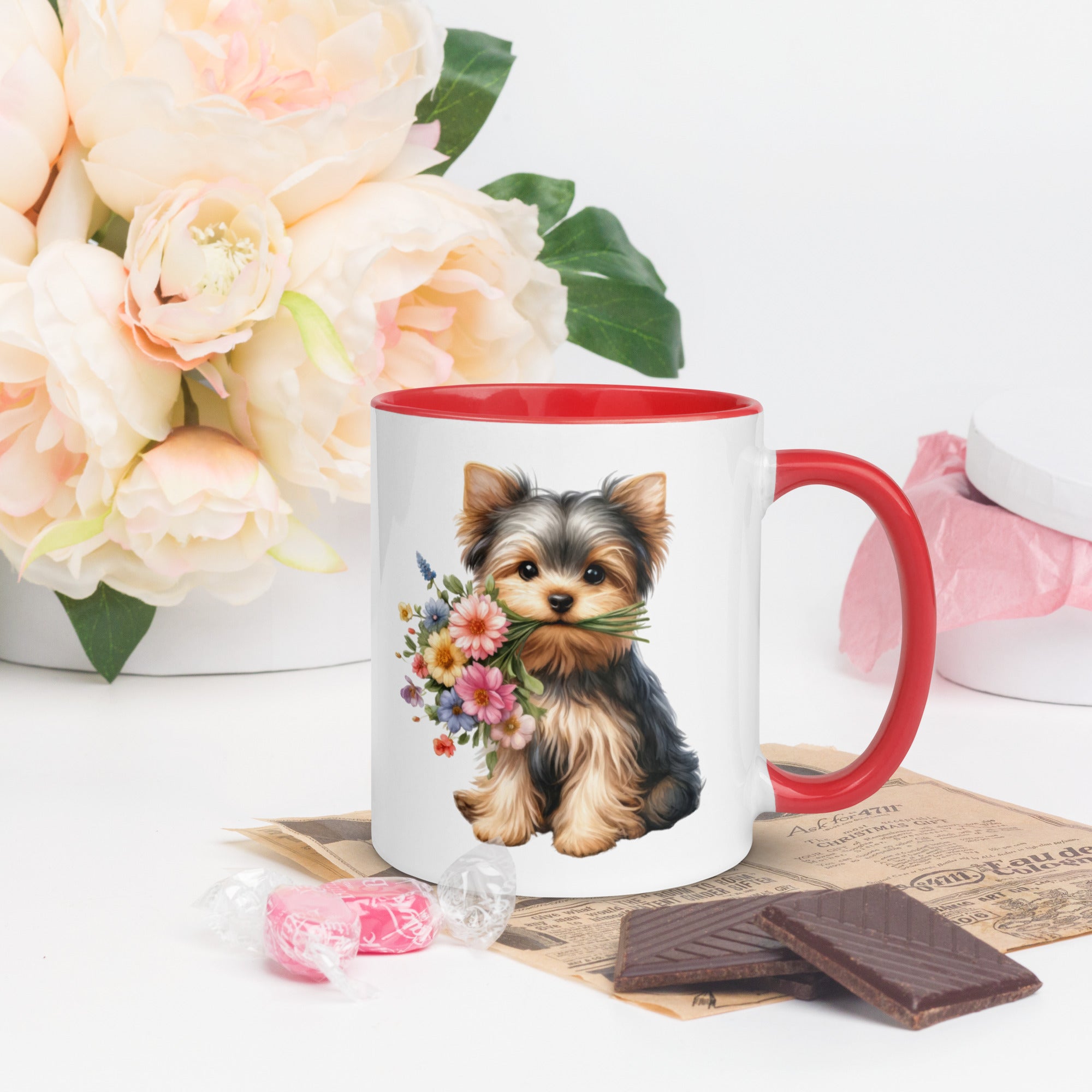11oz Yorkshire Terrier - Flowers In Mouth