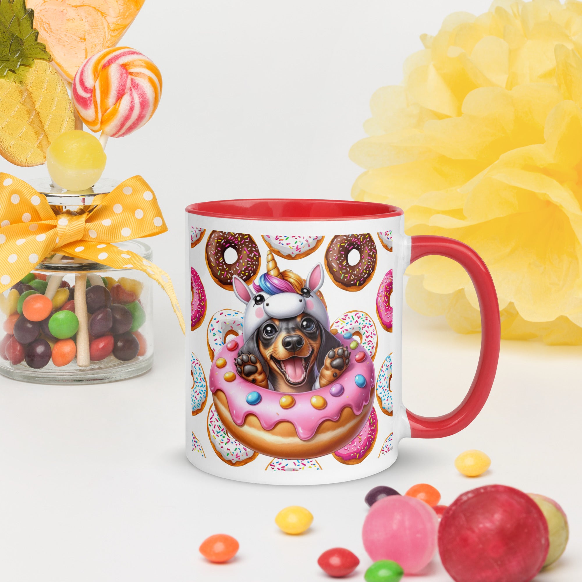 11oz Dachshund Loves Donuts Mug - Life Is Short