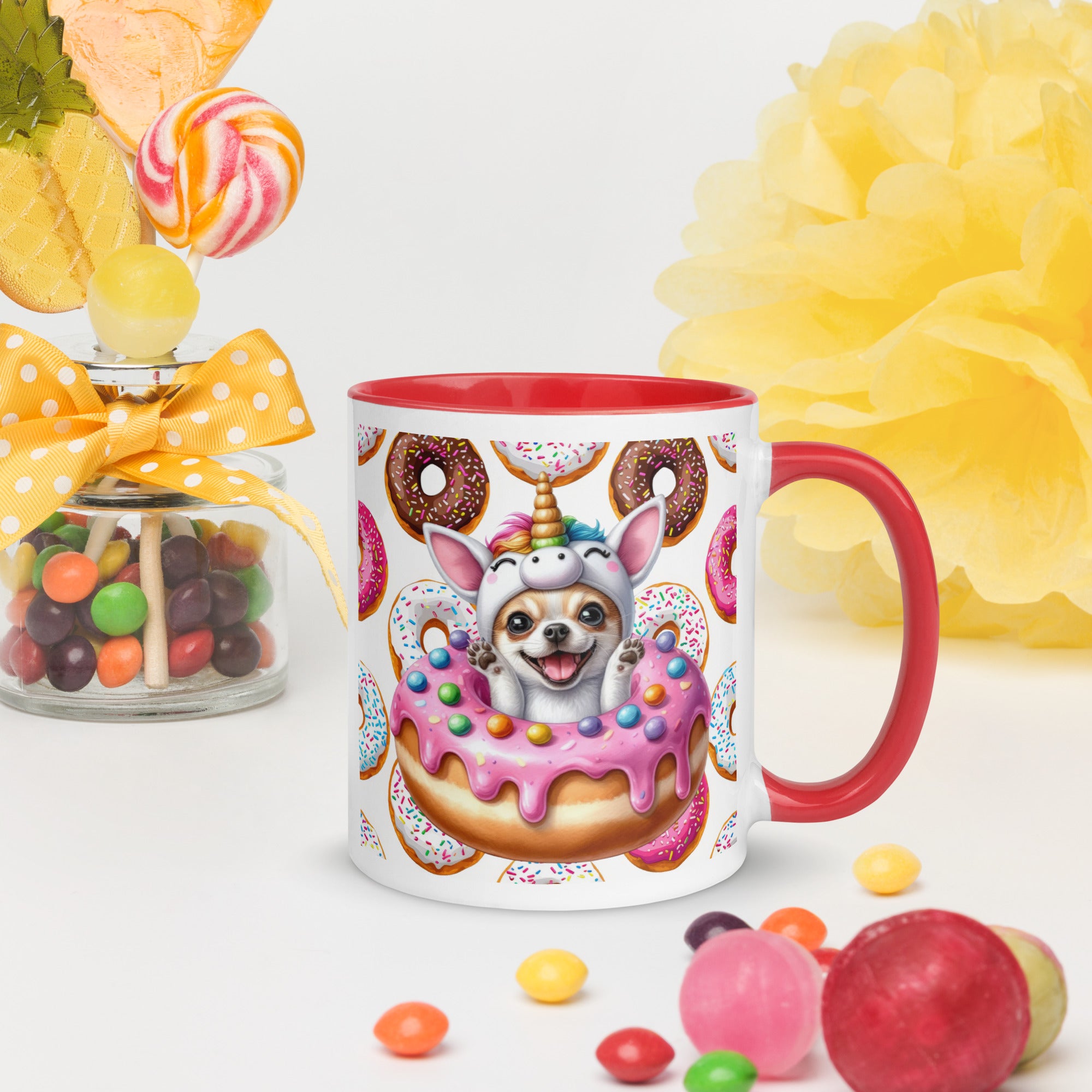 11oz Chihuahua Loves Donuts Mug - Life Is Short