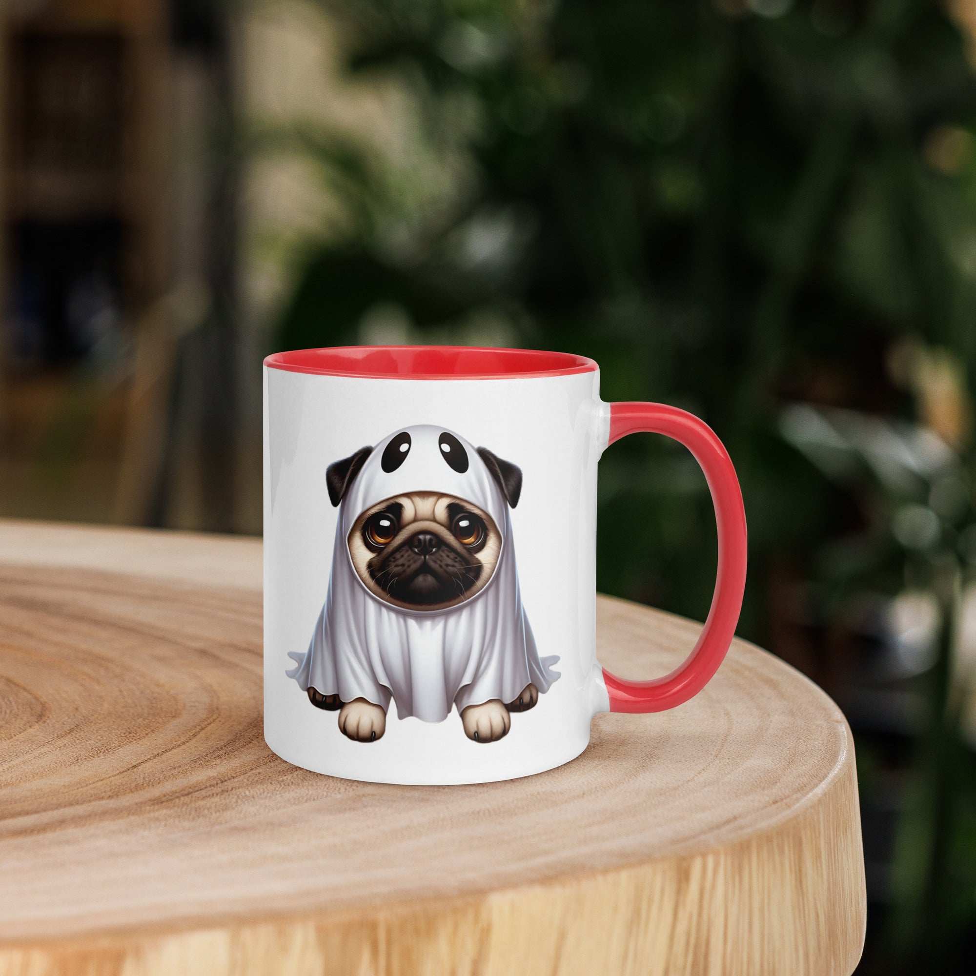 11oz Happy Halloween Ghost Pug Mug #1