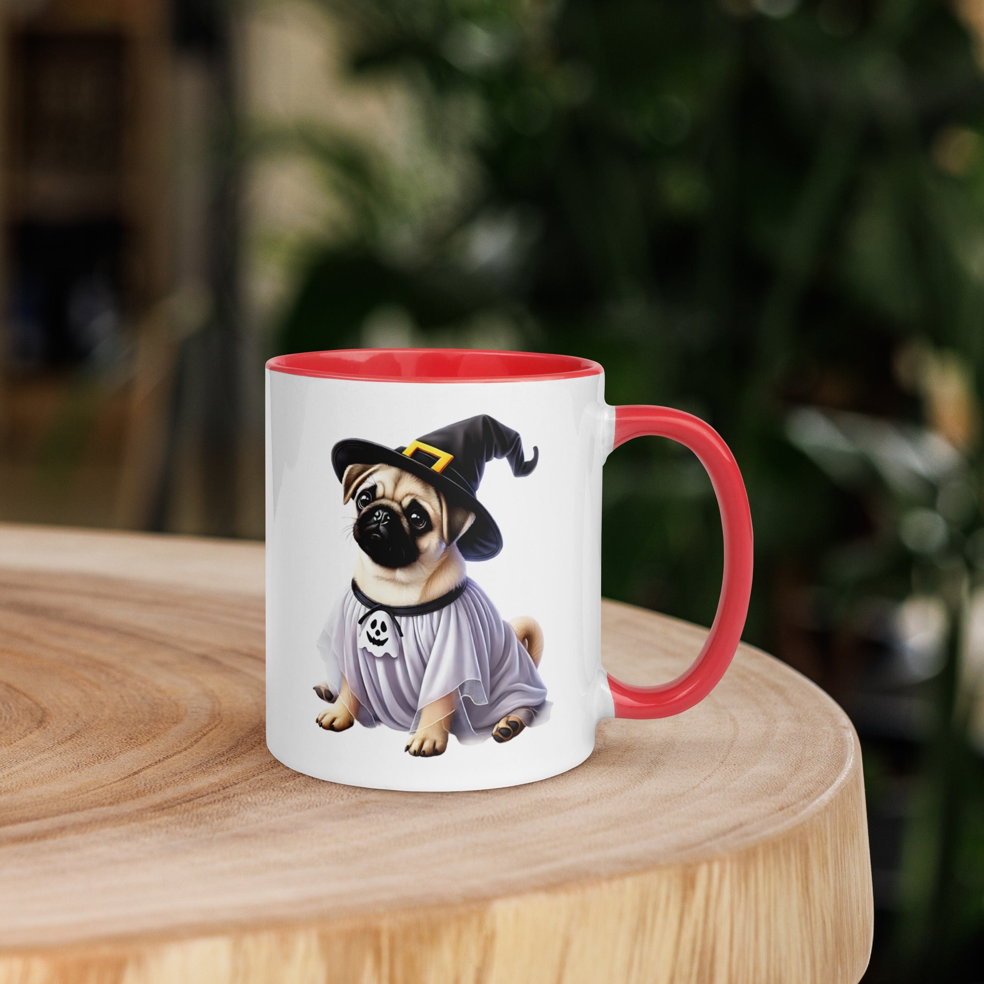 11oz Happy Halloween Witch Pug Mug #1