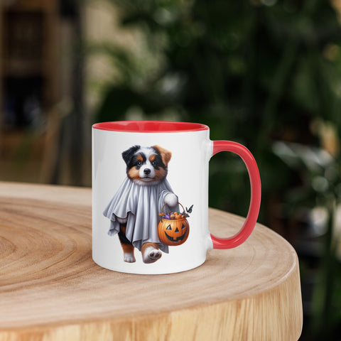 11oz Happy Halloween Ghost Bernese Mountain Dog Mug #1