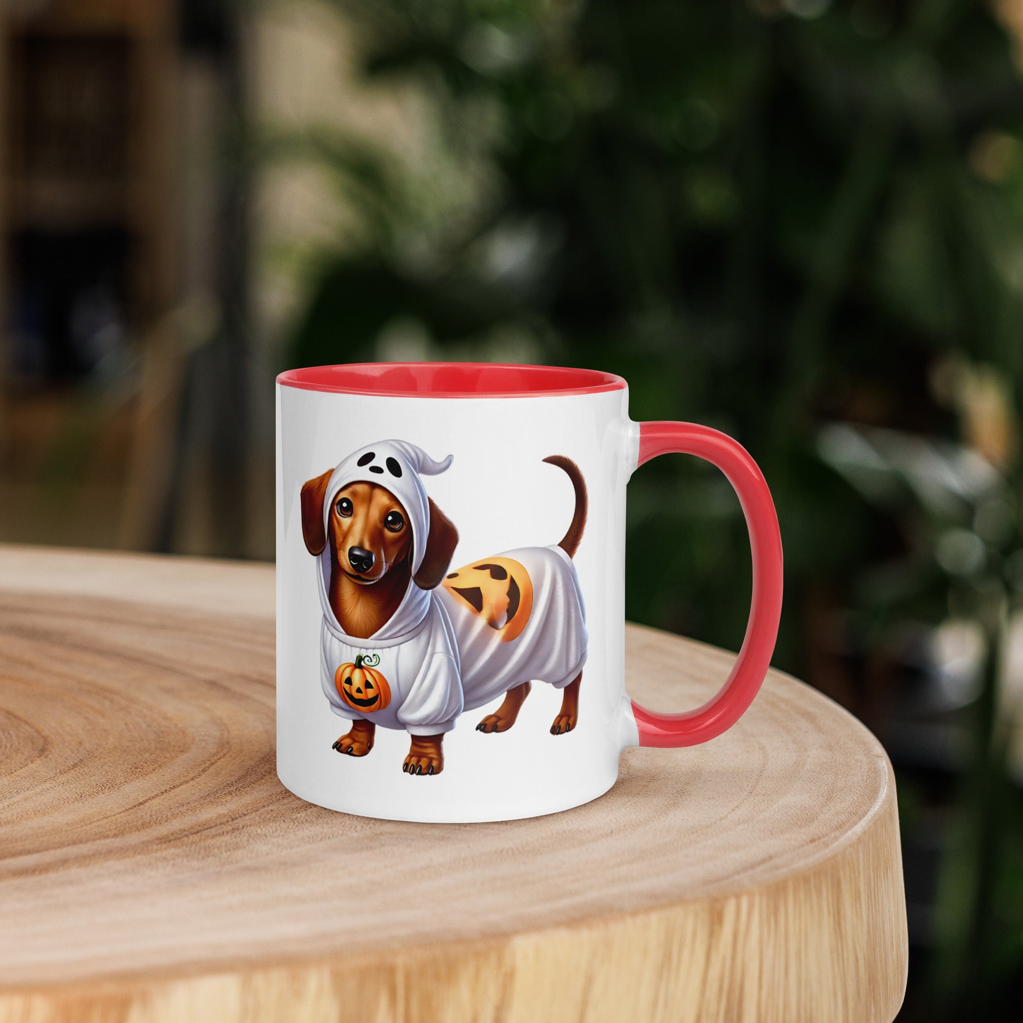 11oz Happy Halloween Ghost Dachshund Mug #1