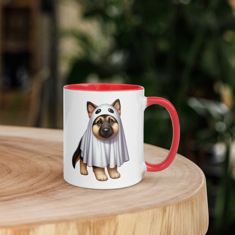 11oz Happy Halloween Ghost German Shepherd Mug #1