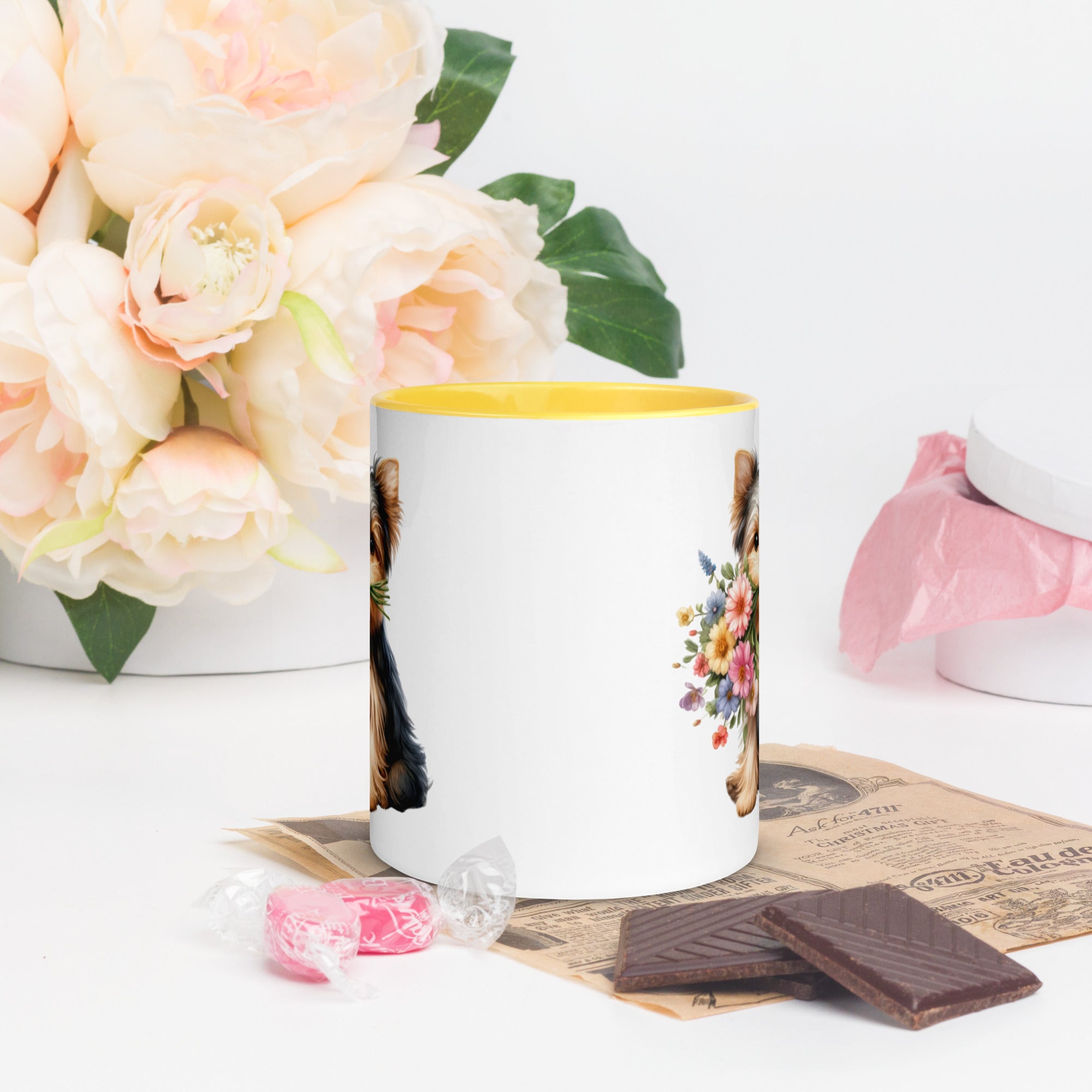 11oz Yorkshire Terrier - Flowers In Mouth