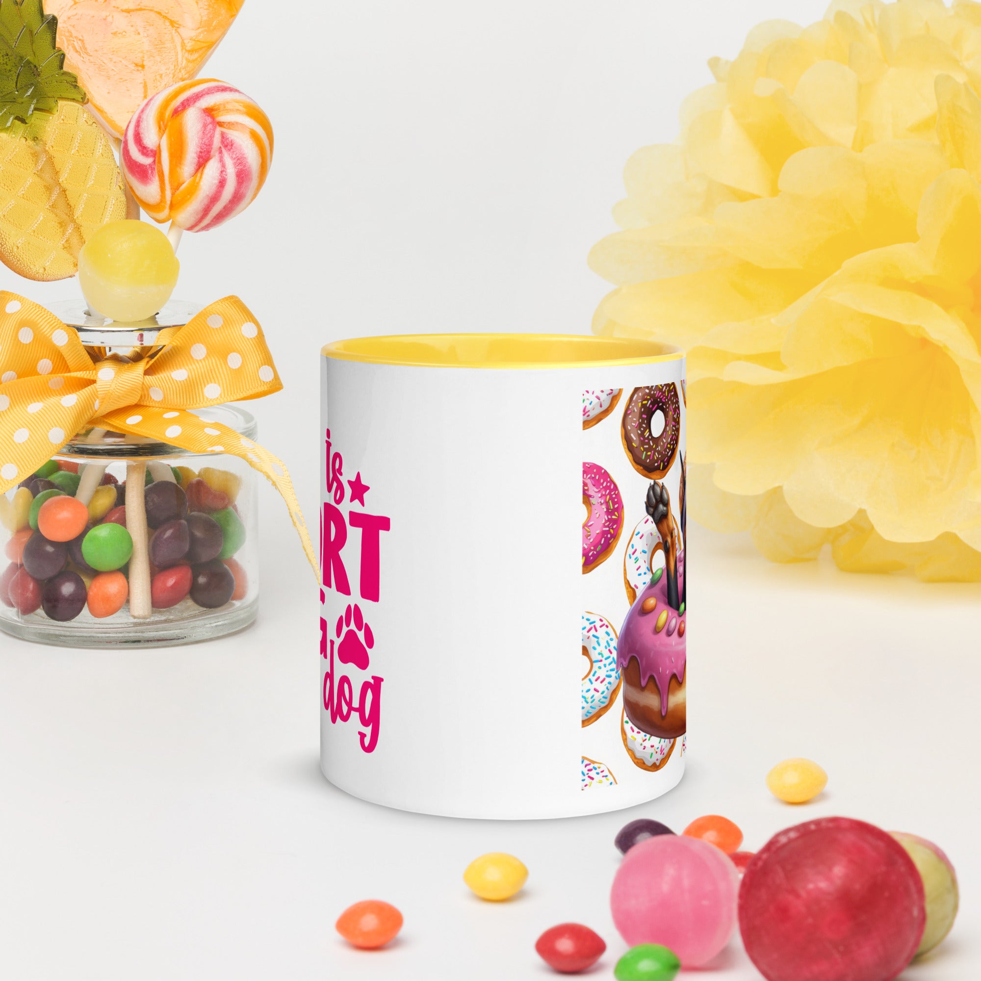 11oz Doberman Loves Donuts Mug - Life Is Short