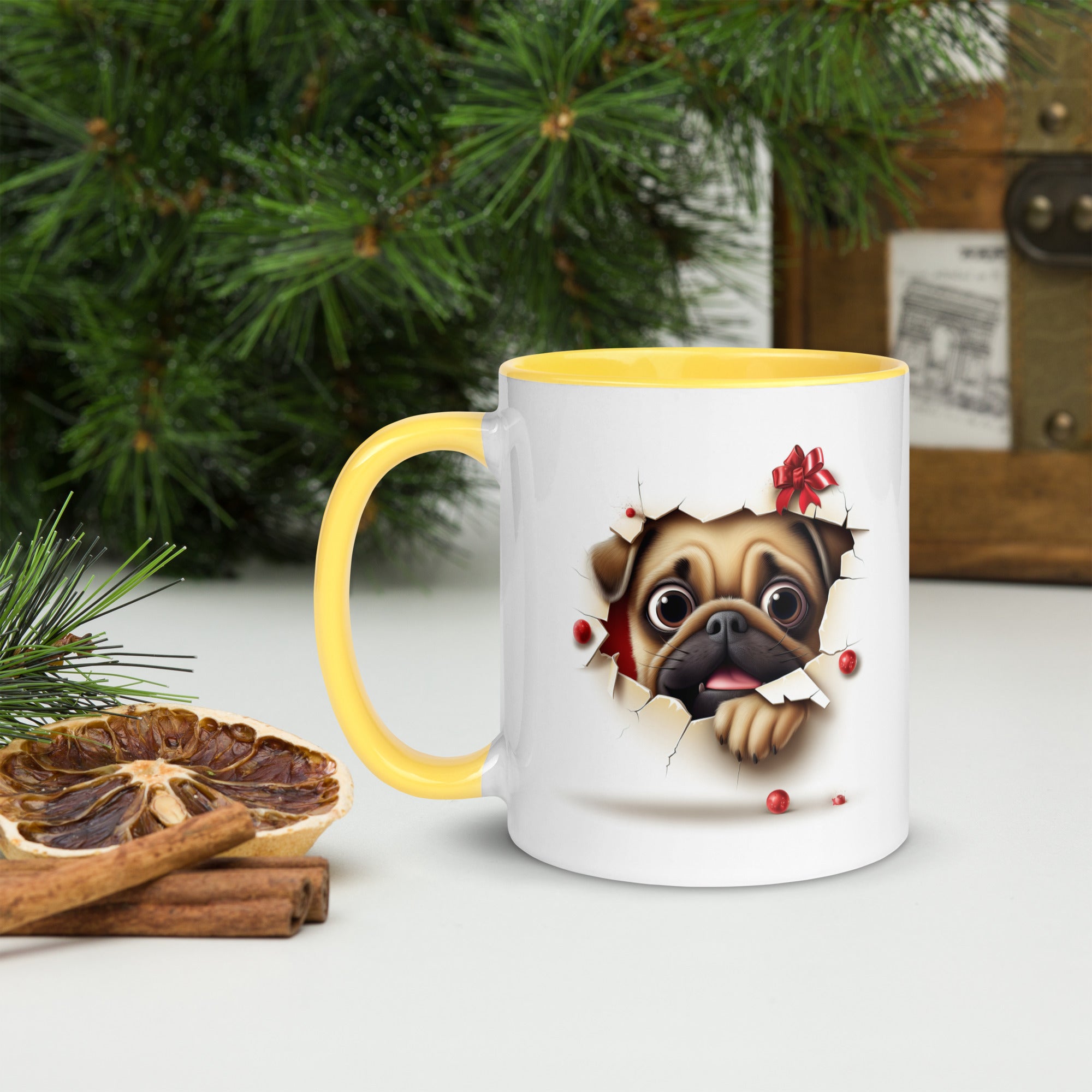 11oz Christmas Pug In Wall - Joy Love Paws