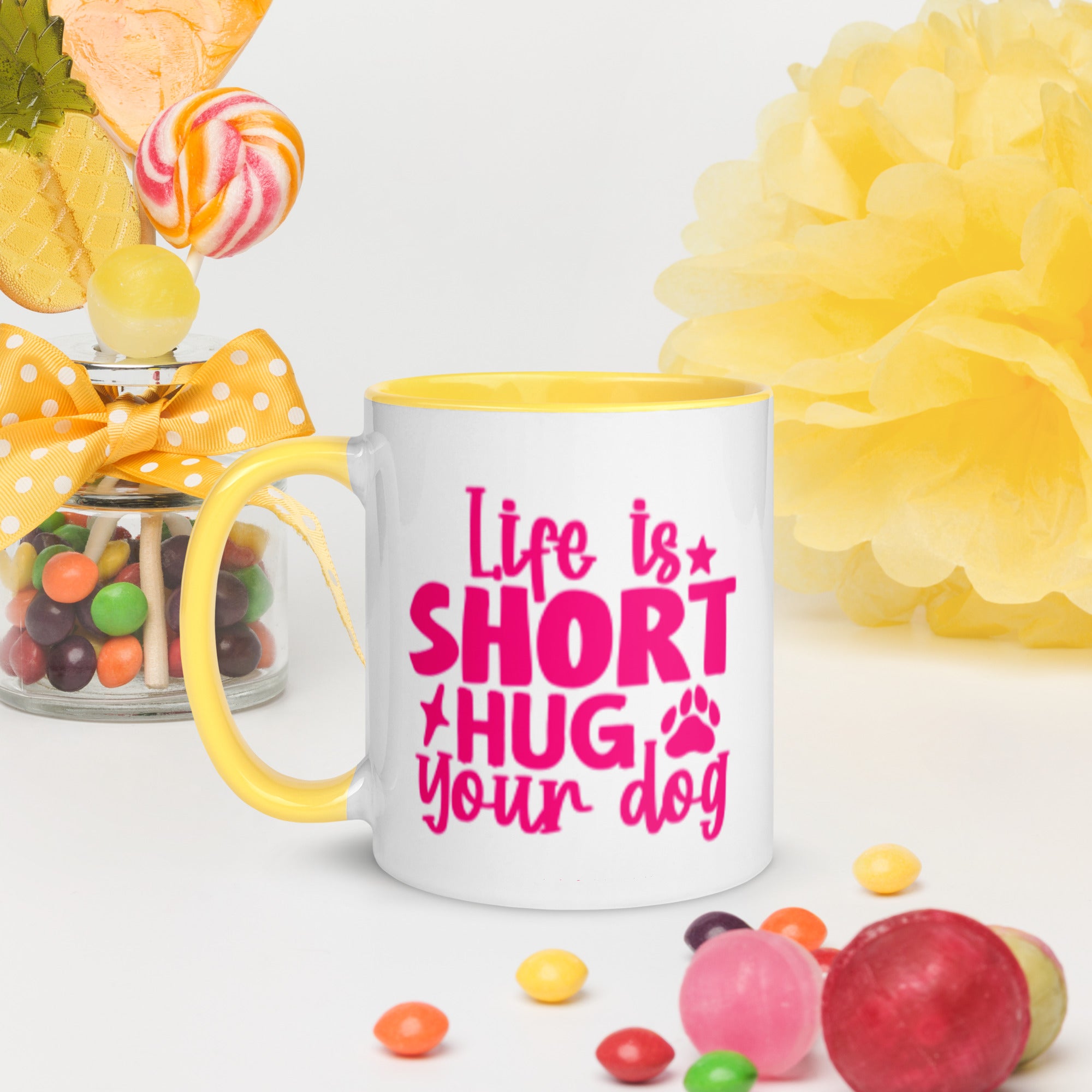 11oz Pug Loves Donuts Mug - Life Is Short