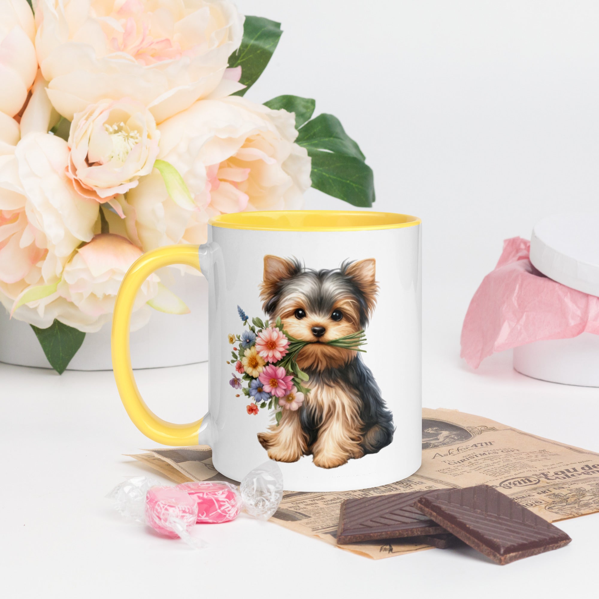 11oz Yorkshire Terrier - Flowers In Mouth