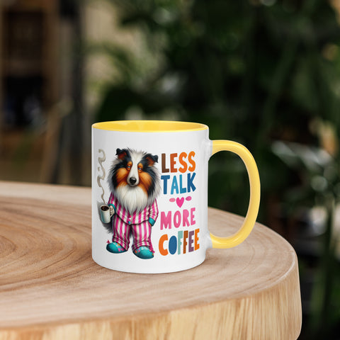 11oz Border Collie Mug - Less Talk More Coffee