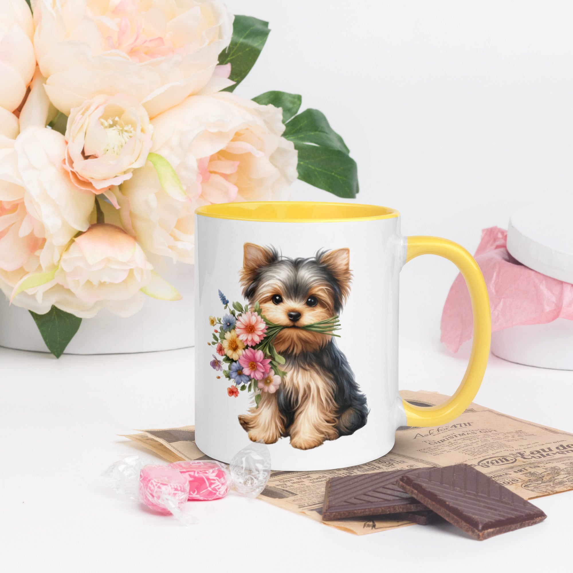 11oz Yorkshire Terrier - Flowers In Mouth