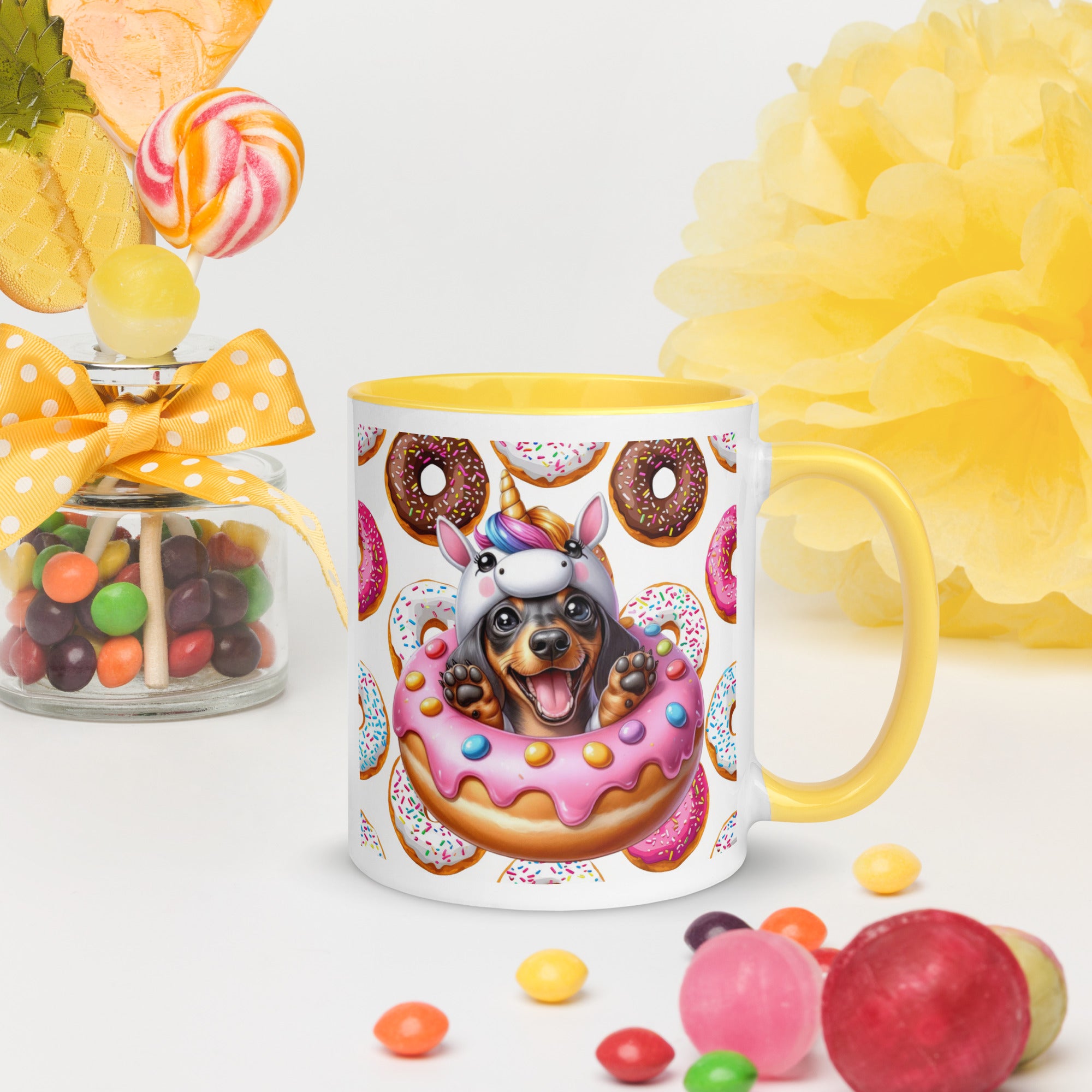 11oz Dachshund Loves Donuts Mug - Life Is Short