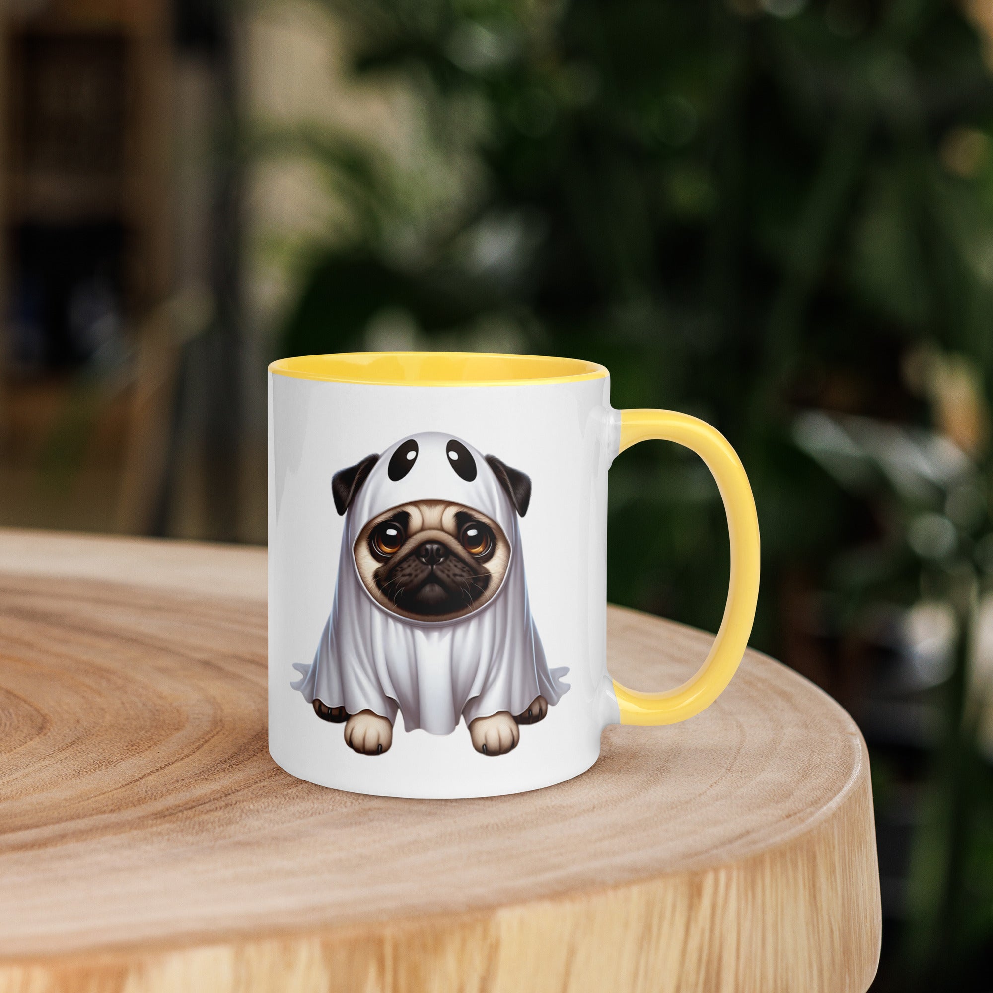 11oz Happy Halloween Ghost Pug Mug #1