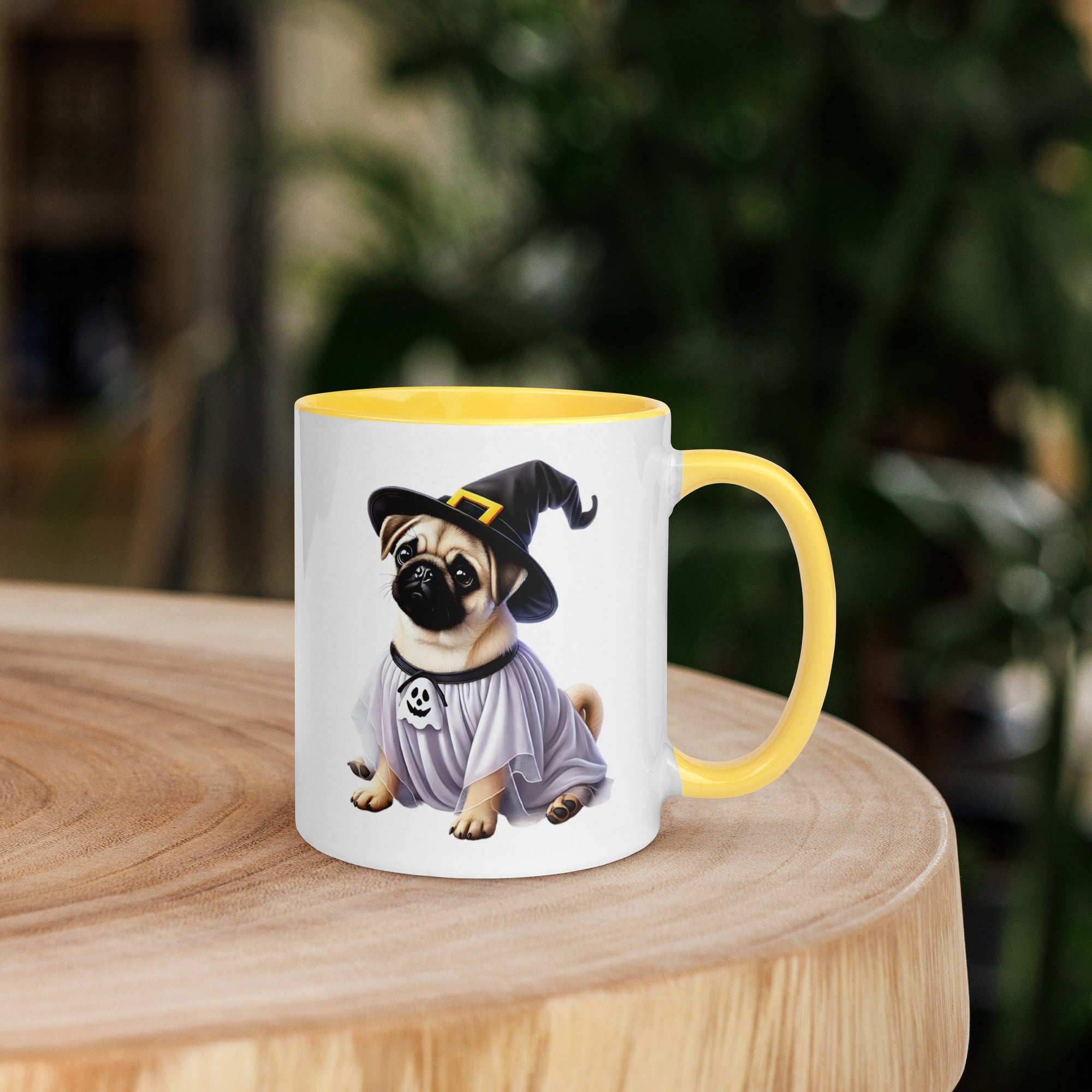 11oz Happy Halloween Witch Pug Mug #1