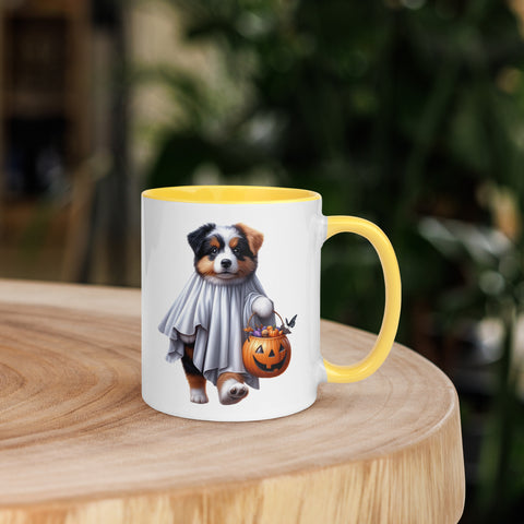 11oz Happy Halloween Ghost Bernese Mountain Dog Mug #1
