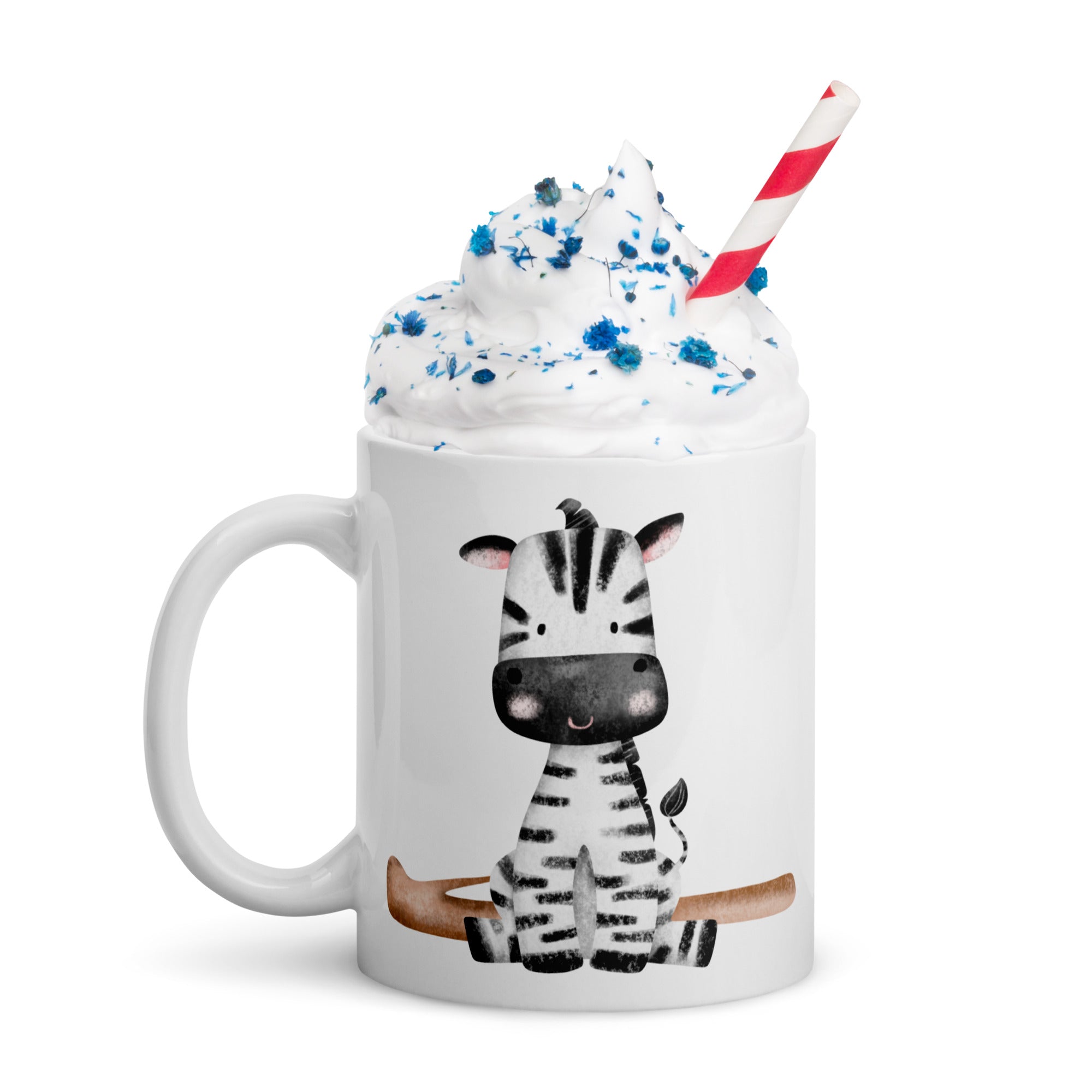 11oz Safari Mug With Giraffe And Zebra