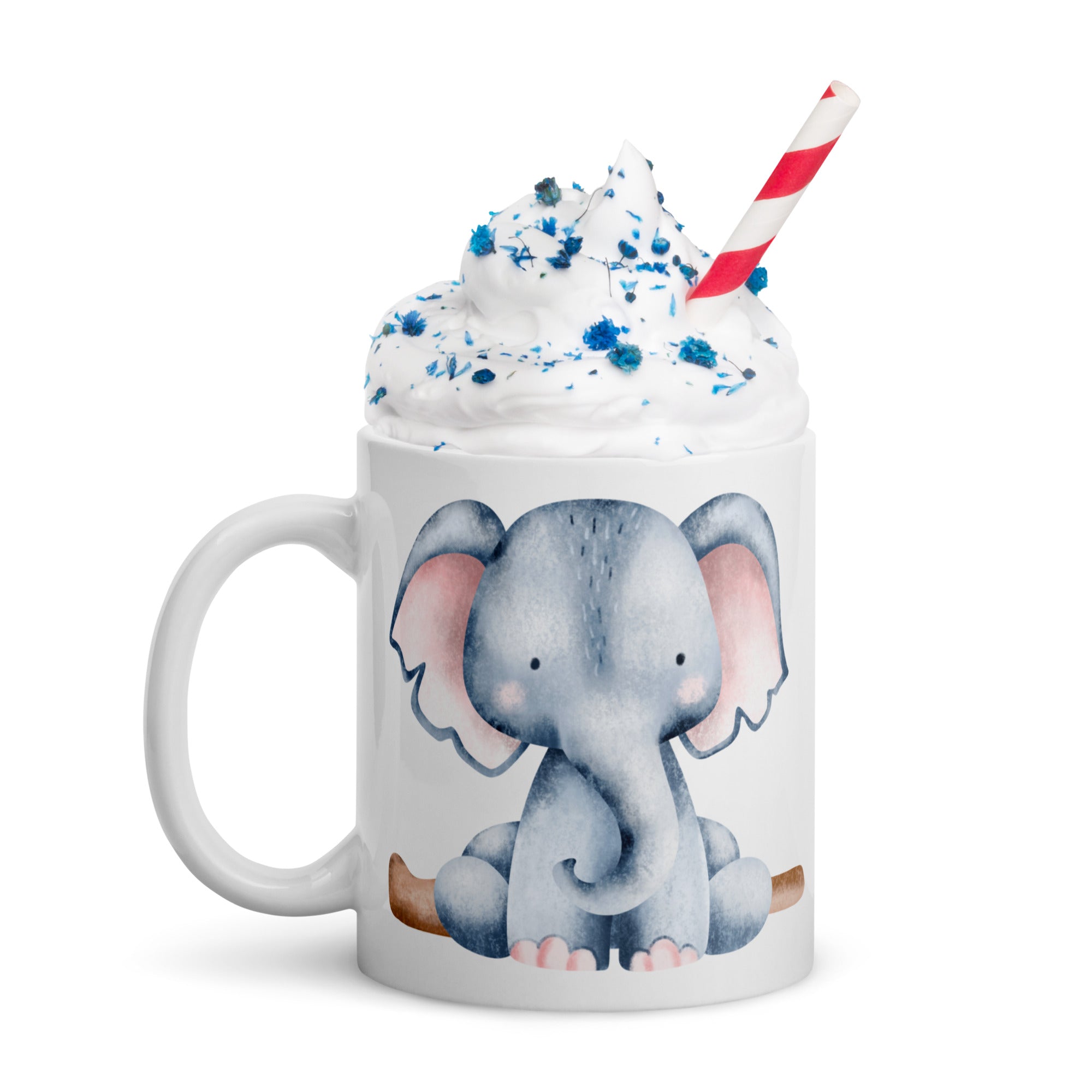 11oz Safari Mug With Hippo And Elephant