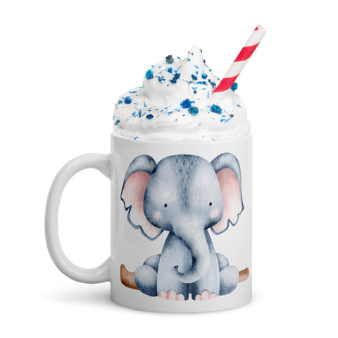 11oz Safari Mug With Hippo And Elephant