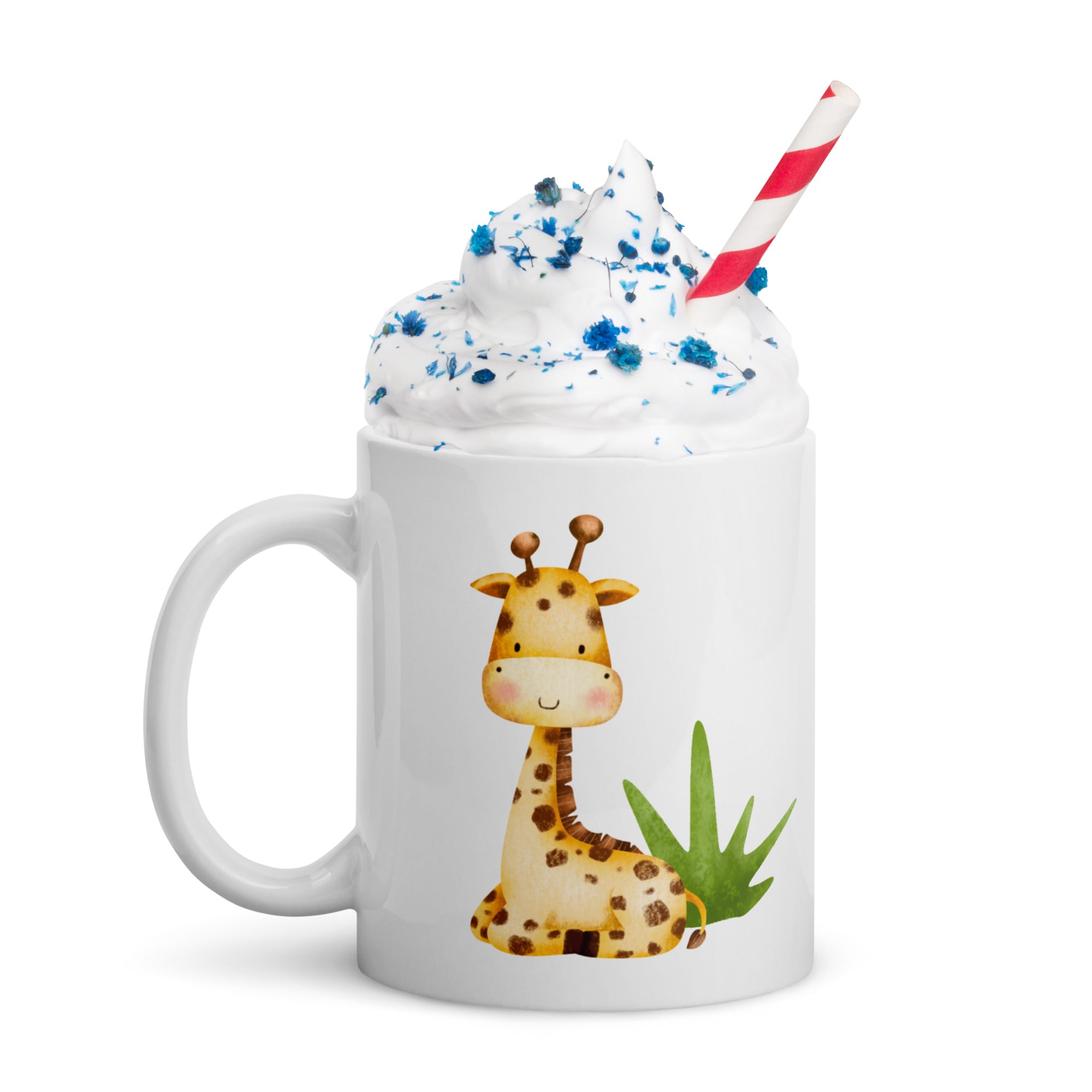 11oz Safari Mug With Monkey And Giraffe