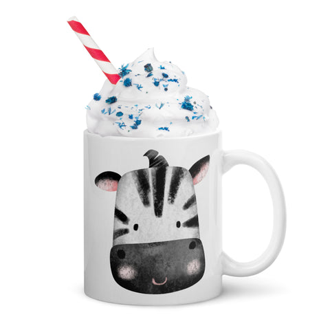 11oz Safari Mug With Zebra And Giraffe Heads